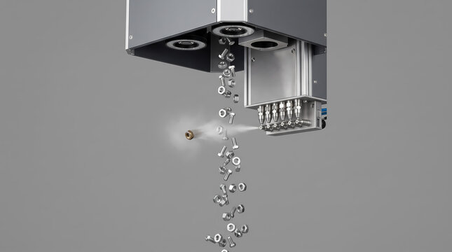 Industrial automated nut and bolt sorting and feeding machine with optical inspection