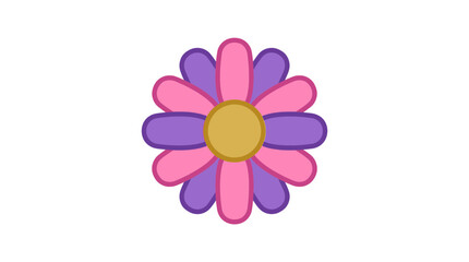 Fototapeta premium Simple pink and purple flower vector illustration on white background