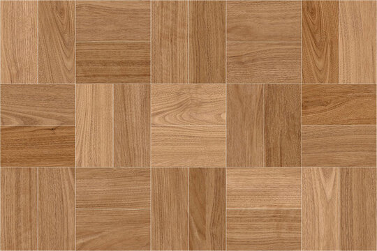 Oak square parquet texture featuring a geometric block pattern, warm natural tones, visible wood grain, subtle variations, and an elegant surface ideal for flooring, furniture, and interior design.