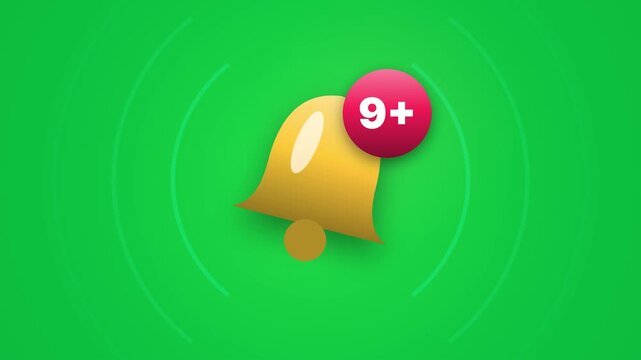 Bright stylized bell icon with gradient shadow on transparent background for modern design projects and notifications