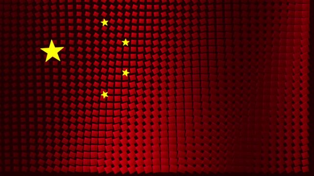 Red digital grid background with yellow stars pattern