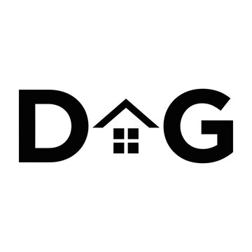 DAG logo with house symbol inside letters