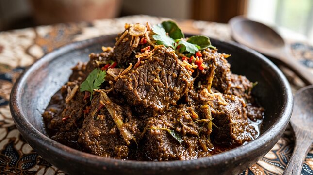 Beef rendang dish