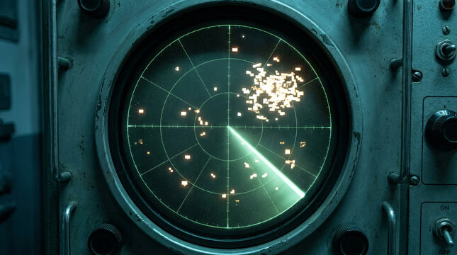 Radar Display Showing Multiple Detected Blips