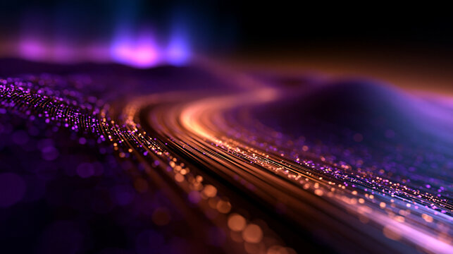 Abstract Glowing Digital Data Stream Technology Background