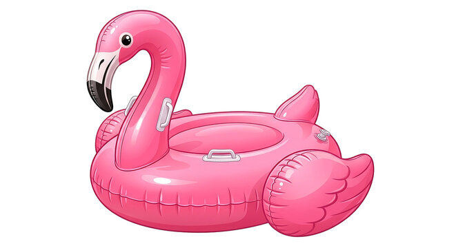 Inflatable Giant Pink Flamingo Pool Float Vector Clipart
