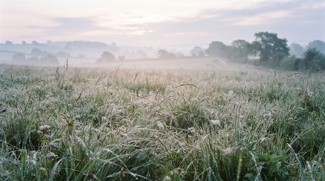 Dew covered grass