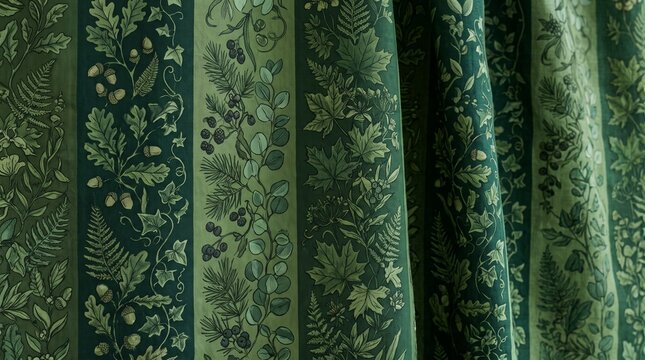 Green botanical pattern