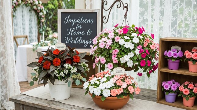 Impatiens flower display