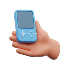 Hand Holding a Portable Game Console 3d illustration © Pentol