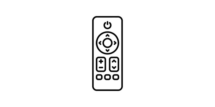 Television remote control outline icon element on transparent background.