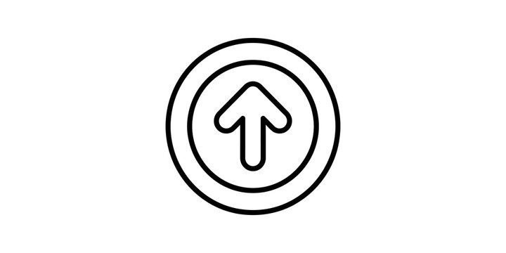 Up arrow direction icon within circle for website interface navigation.