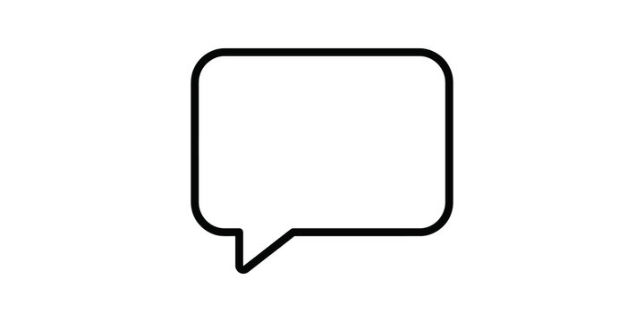 Rounded rectangular chat bubble icon with clean black outline design.