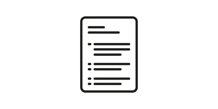 Document checklist page line icon for business task management list.