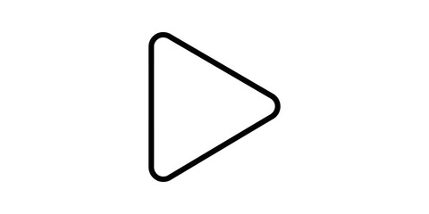 Fototapeta na wymiar Black outline play button icon vector isolated on transparent background.