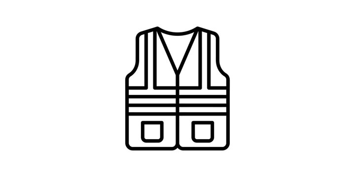 High visibility safety vest icon for construction and traffic work.