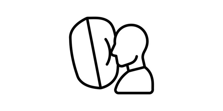 Car airbag deployment line icon representing driver vehicle safety sign.