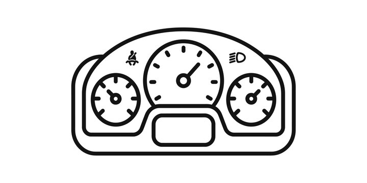 Car dashboard speedometer design flat icon isolated on transparent background.