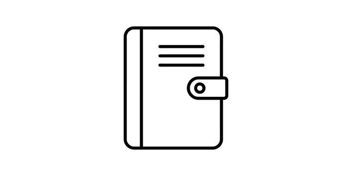 Notebook icon outline closed diary or planner symbol for notes and tasks.