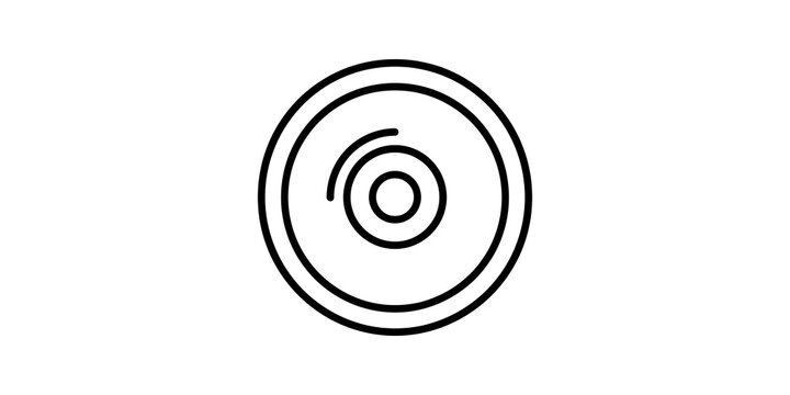 Compact disc media storage icon for music and software applications.