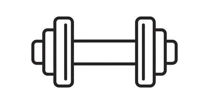 Heavy dumbbell weightlifting icon for fitness gym and bodybuilding.