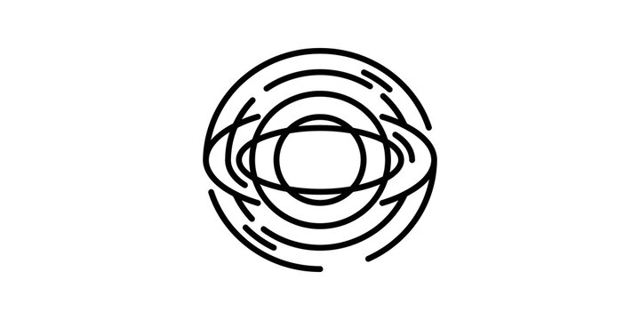 Abstract vortex line icon symbolizing portal or energy on transparent.