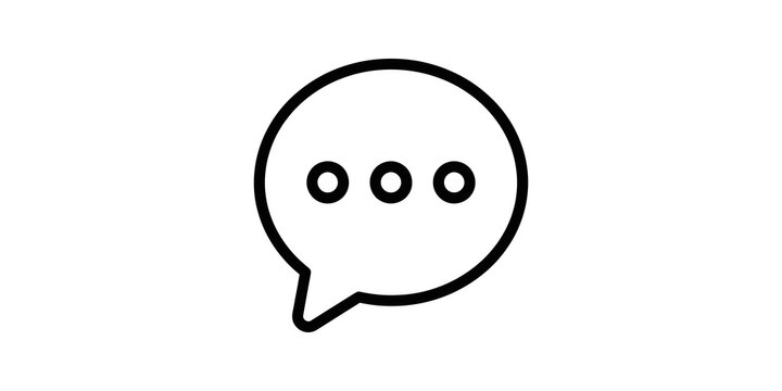 Speech bubble message line icon representing chat online communication.