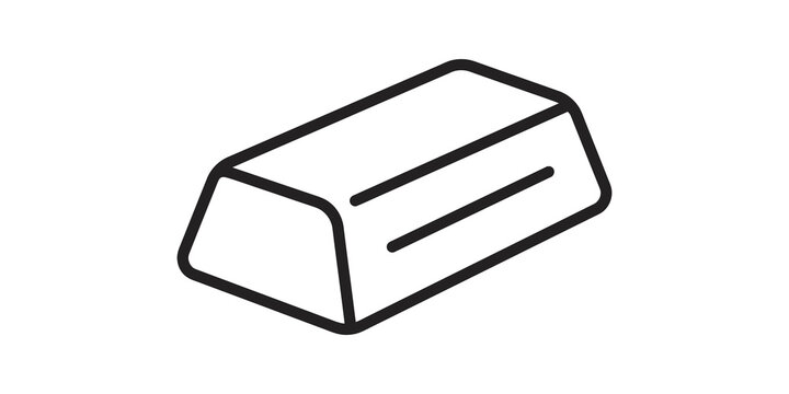 Solid gold bar ingot icon for financial investment and banking asset use.