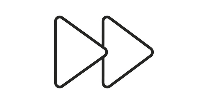Fast forward media control line icon indicating double speed playing.