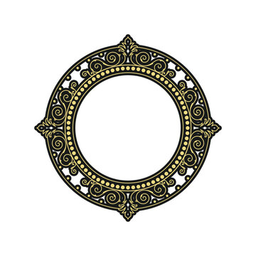 Detailed Round Luxury Golden Mandalas Frame Ornament Vector Design