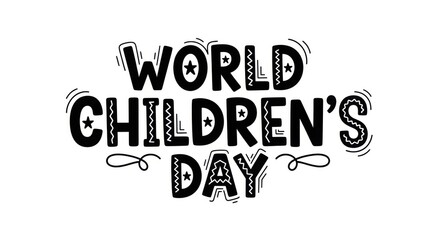 Fototapeta premium World Children's Day Text Design