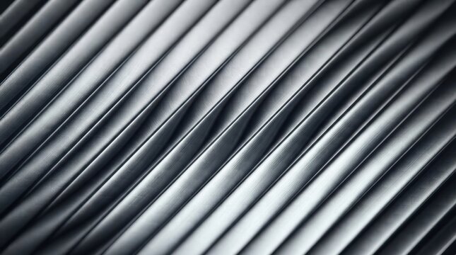 Abstract Silver Metal Texture Background with Corrugated Steel Stripes, Metallic Lines, Gray Aluminum Surface Pattern and Modern Industrial Wallpaper Design