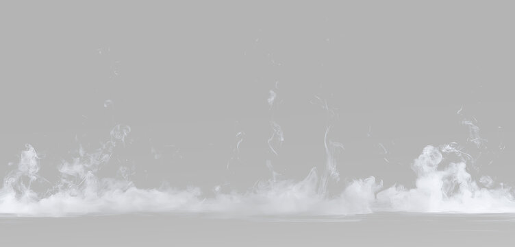 Smoke and fog creating a realistic low cloud with drifting vapor and light misty waves on the ground, overlay