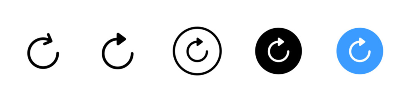 Update button icon. Refresh and reload symbol. Simple pictogram for updating pages, refreshing data, synchronizing content, restarting processes, retrying actions and digital interfaces.