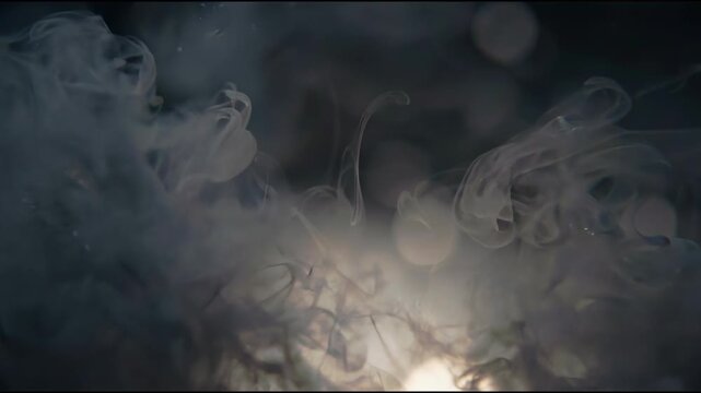 Dense Cinematic Mist in Deep Dark Space with Ash Grey Undertones for Ambient Macro Suspense