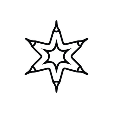 Creativity Design Art Education Innovation Pencil Star Outline Icon Vector Illustration