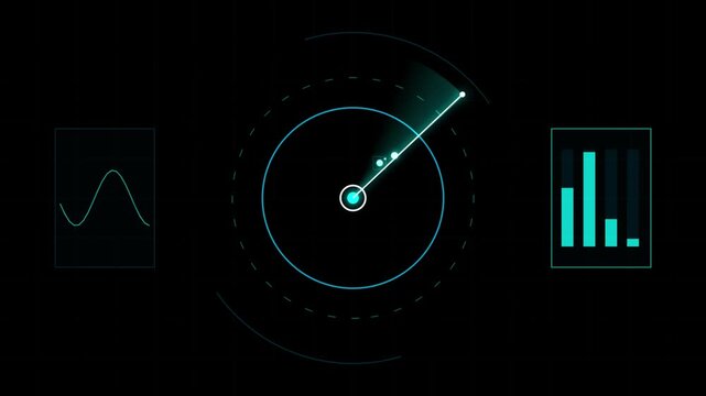 Sci-Fi Neon Pink HUD Radar Telemetry Rotating Loop Motion Graphic