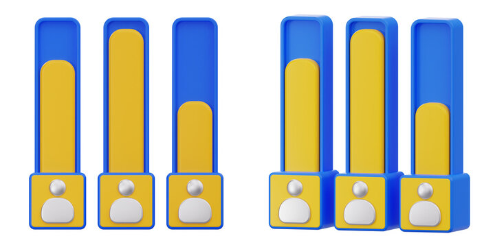 Vertical bar chart poll results with user candidate profiles