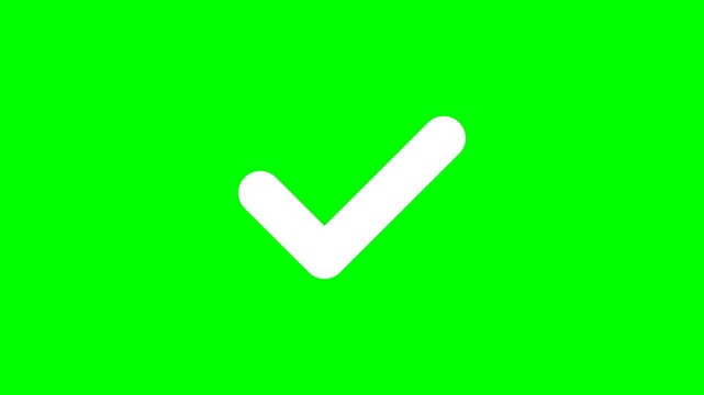 Centered white checkmark on bright green background