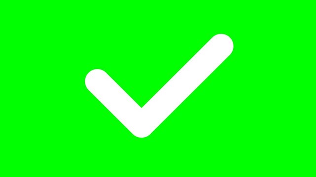 Green background with animated white checkmark icon