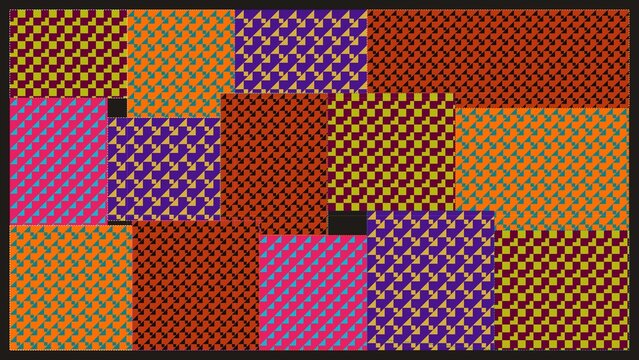 Abstract Geometric Houndstooth Quilt Pattern
