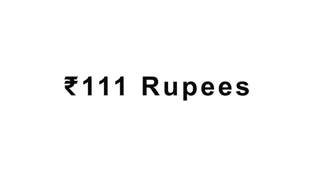 Indian rupee price text 200 Rupees on clean background, currency symbol, animated motion graphics title for sale, discount, offer, pricing and business promotion