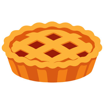 Baked lattice crust pie apple cherry pumpkin sweet dessert food vector illustration