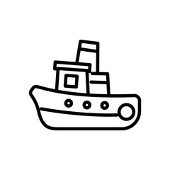 Fototapeta premium bold outline tugboat vector icon