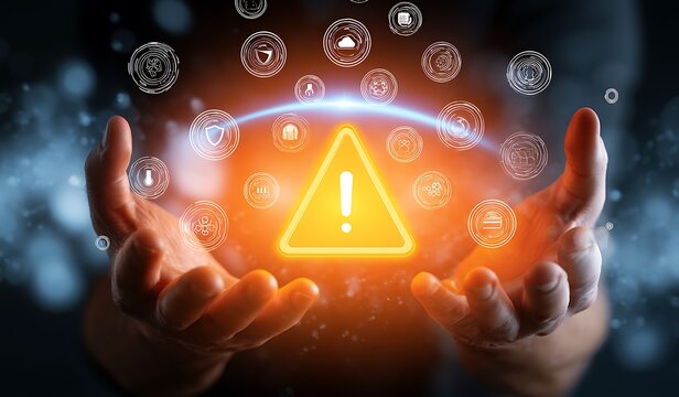 Businessman protect data investing economic from dangerous information alert and incorrect data connection, Cyber attack global internet network technology, business and finance online concepts.