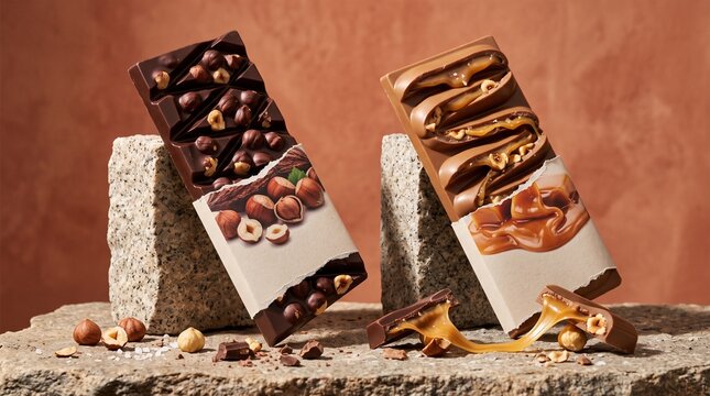 Leaning Chocolate Sculpture &mdash; Hazelnut & Caramel