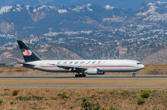 Cargojet Boeing 767-300ERF cargo plane taxiing at Quito Airport