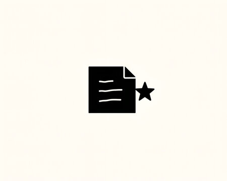 Document with star icon representing achievement or important note during a creative process