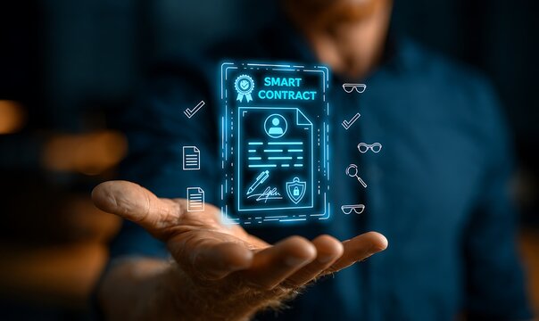 Smart contract automation, blockchain transaction, decentralized automation, crypto transaction, AI-powered contract execution, cloud-based legal document verification, agreements, e-contract system