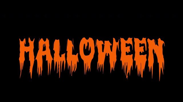dripping halloween text on transparent background with alpha channel